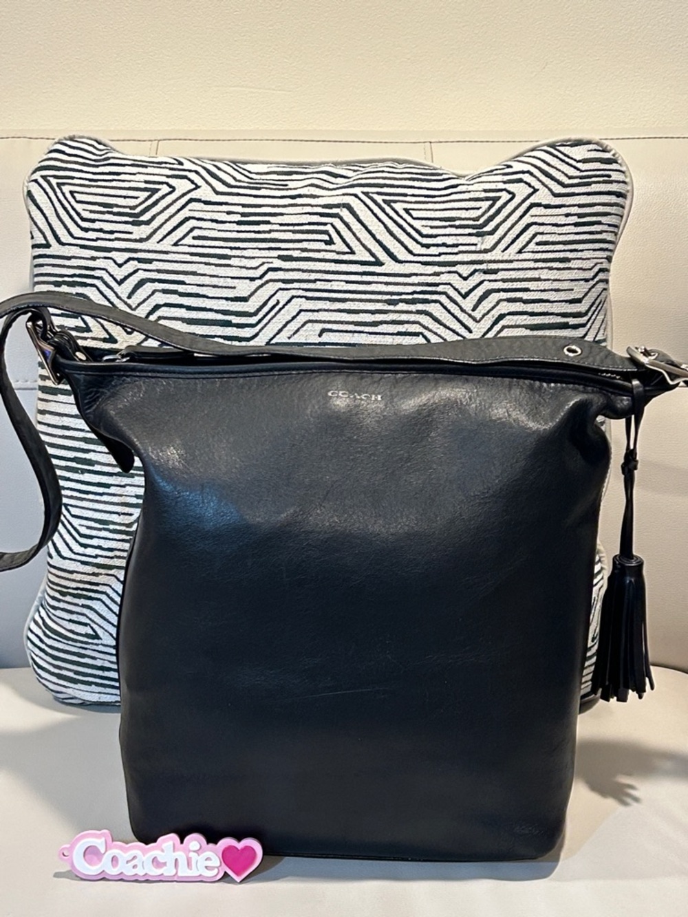 Coach Legacy Duffle Black Leather Shoulder Bag